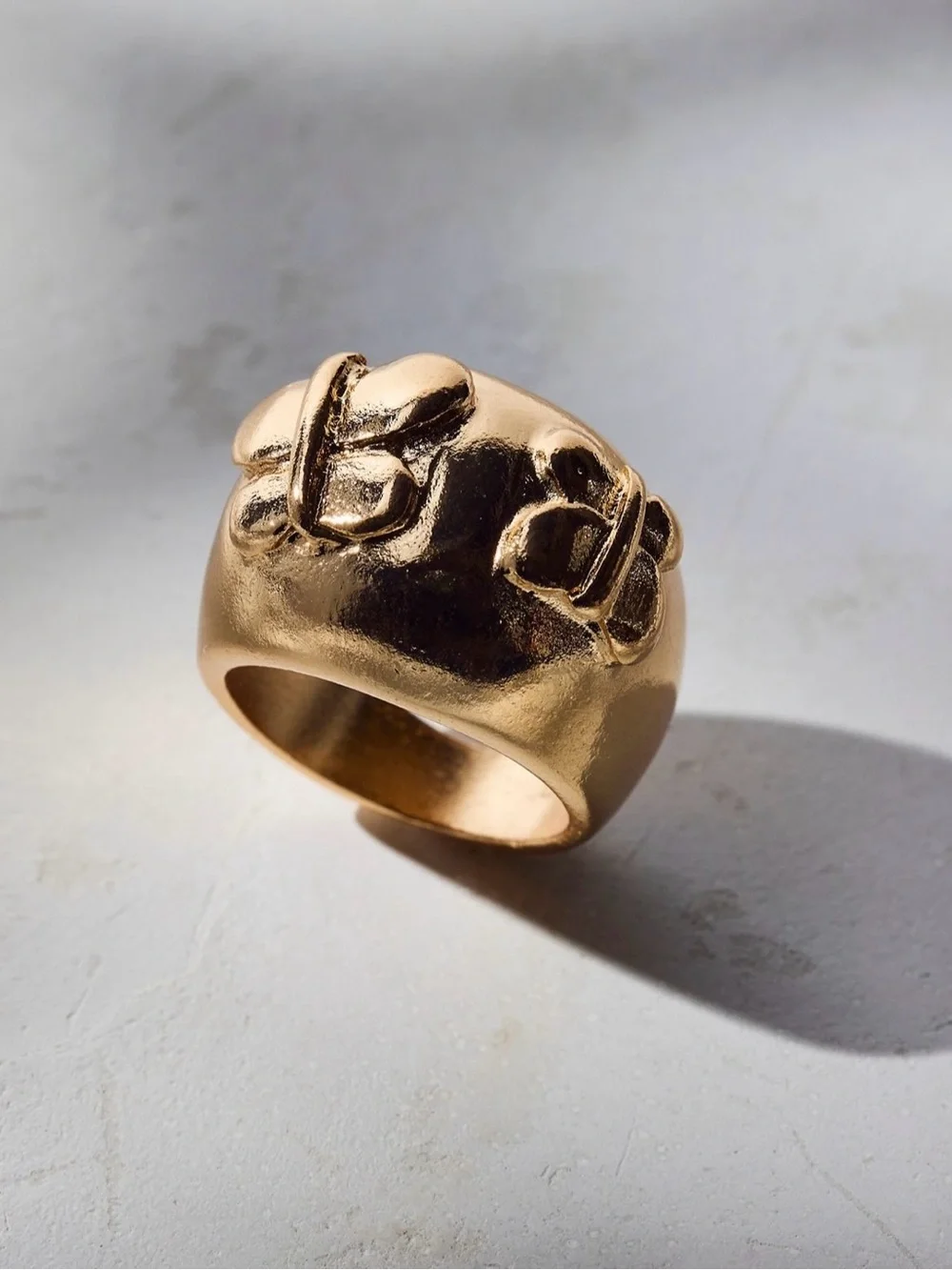 Chunky Boho Gold Statement Butterfly Ring